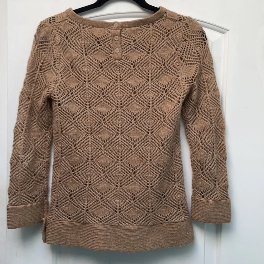 J. Crew camel colored open weave sweater sz S
